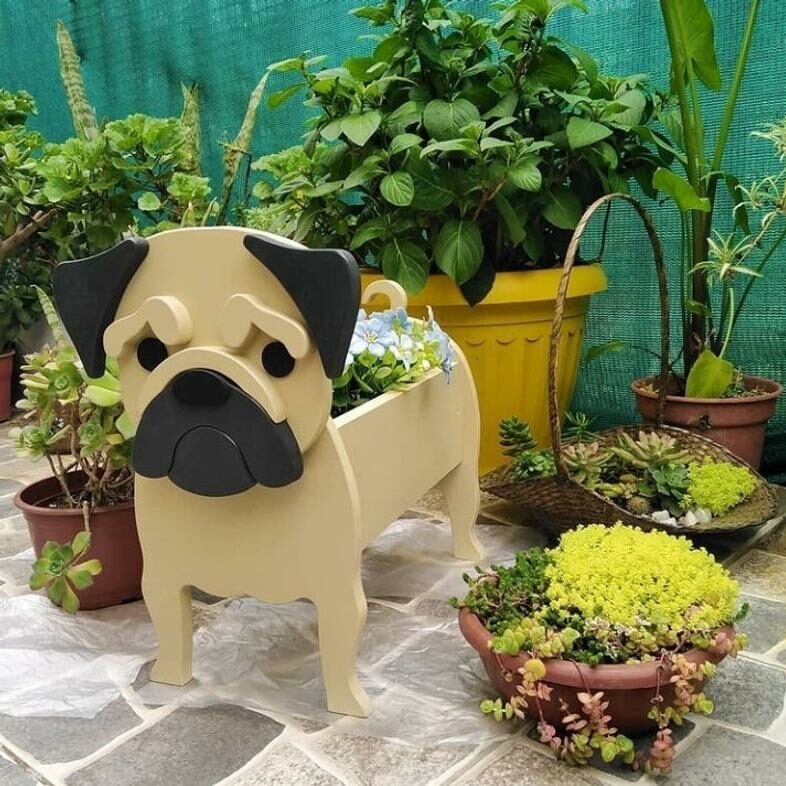 Creative Cartoon Animal Cute PVC Dog Potted Garden Decoration