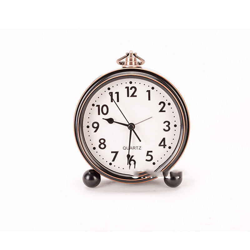 European Metal Retro Clock American Creative Electronic