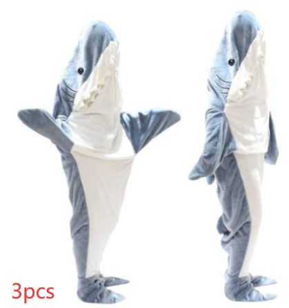 Cartoon Shark Sleeping Bag Pajamas Office Nap Shark Blanket Karakal High Quality Fabric Mermaid Shawl Blanket For Children Adult