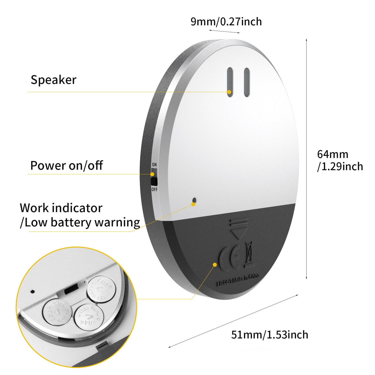 High-decibel Door And Window Alarm Ultra-thin Vibration Sensor