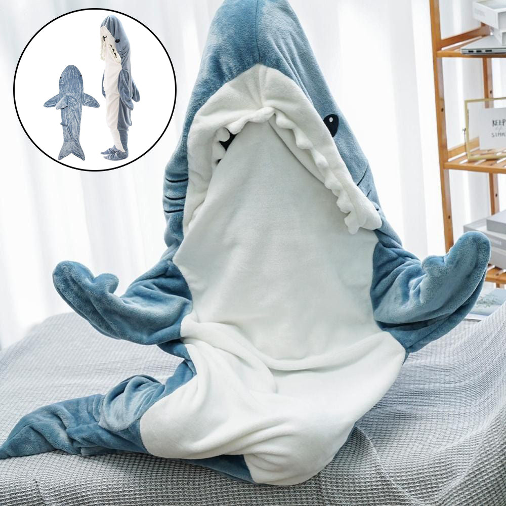 Cartoon Shark Sleeping Bag Pajamas Office Nap Shark Blanket Karakal High Quality Fabric Mermaid Shawl Blanket For Children Adult