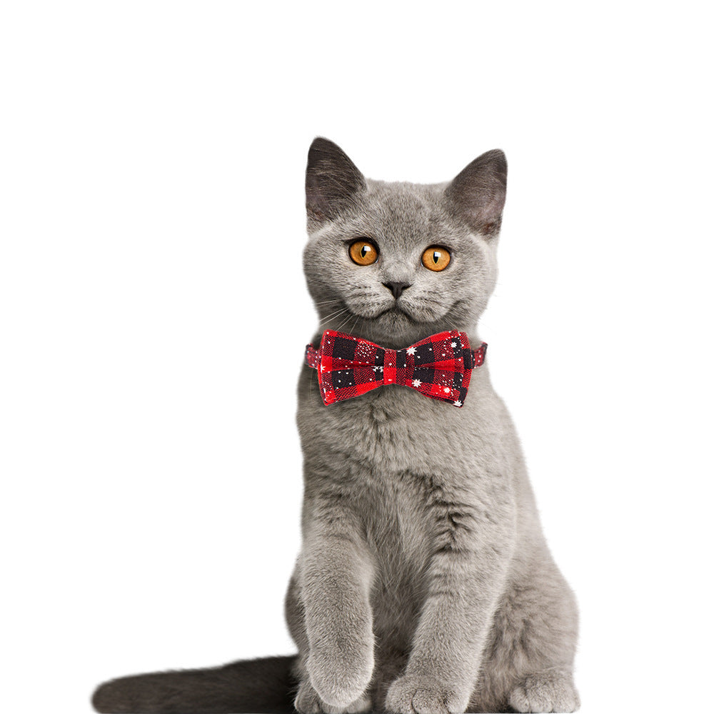 Pet Supplies Cat Bow Detachable Christmas