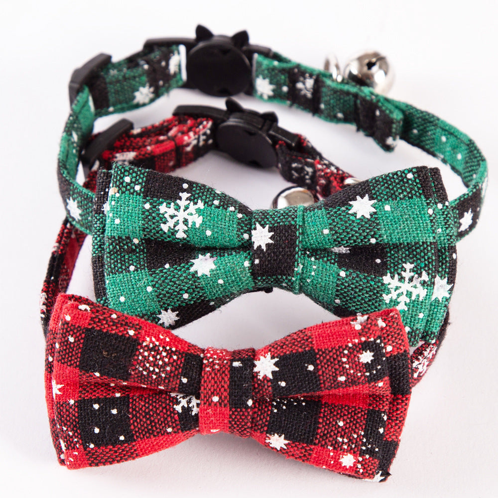 Pet Supplies Cat Bow Detachable Christmas