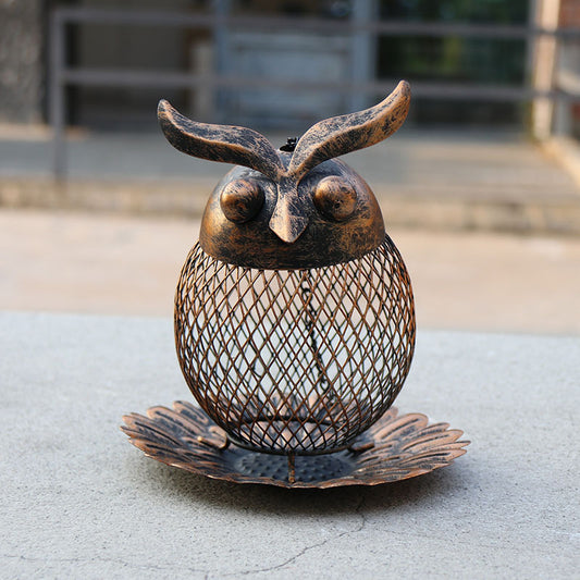 Household Fashionable Iron Owl Bird Feeder